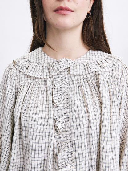 Dorset Checked Shirt - White & Beige
