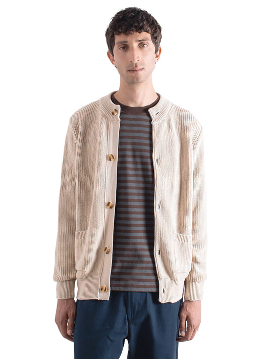 Albers Ribbed Cardigan - Stone