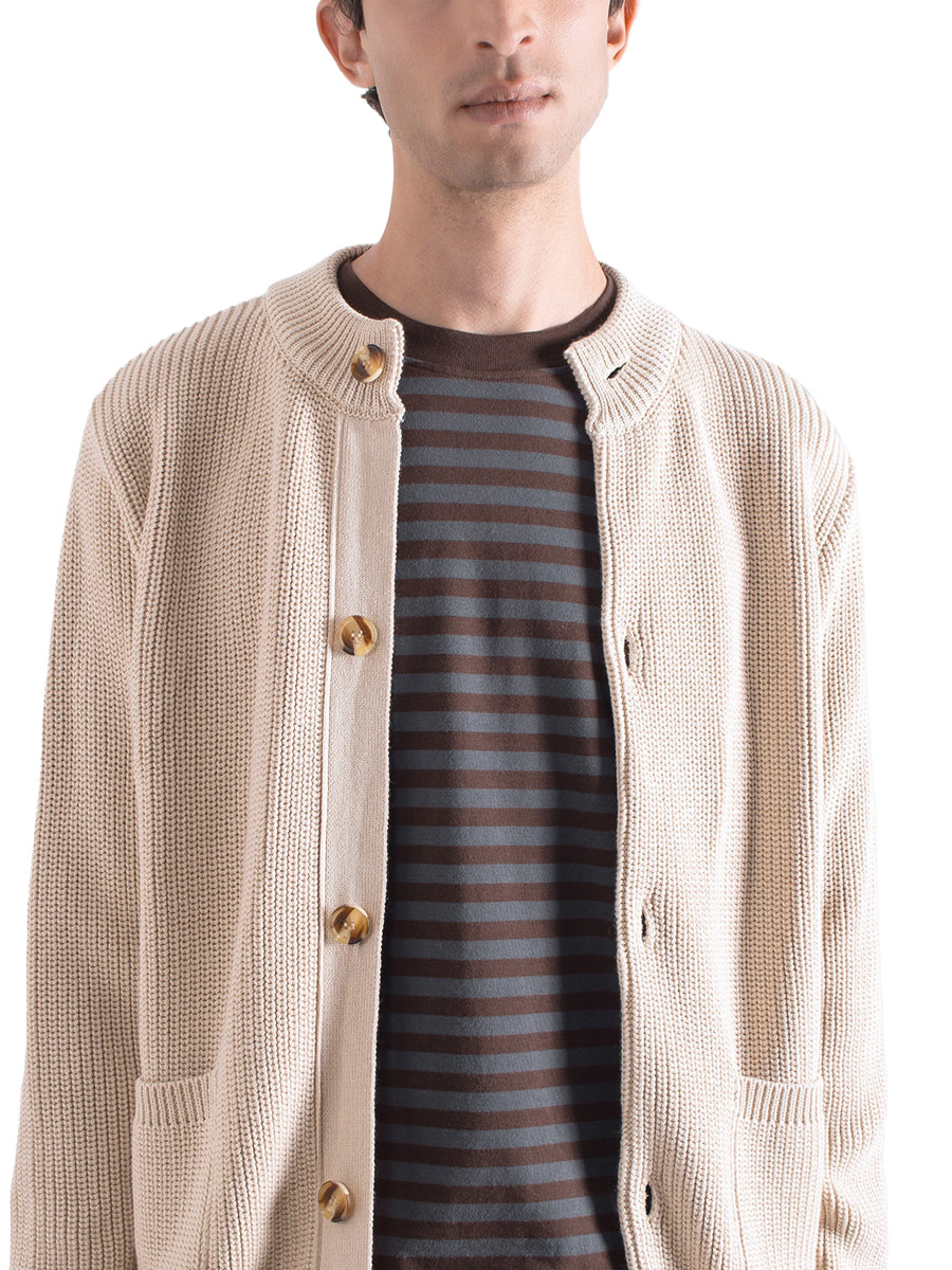 Albers Ribbed Cardigan - Stone