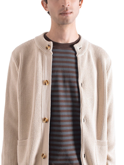 Albers Ribbed Cardigan - Stone