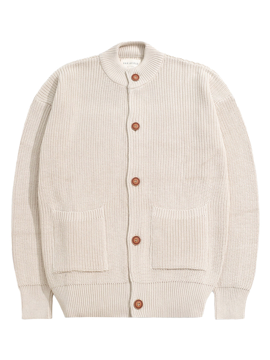 Albers Ribbed Cardigan - Stone