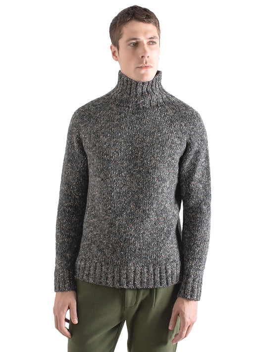 Bayer Roll Neck Sweater - Grey Fleck