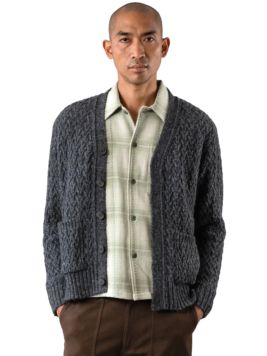 Buckley Basket-Weave Cardigan - Grey