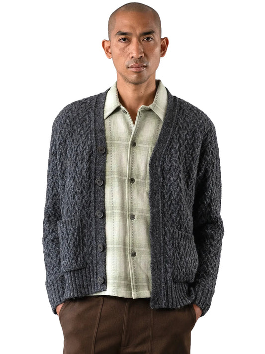 Buckley Basket-Weave Cardigan - Grey