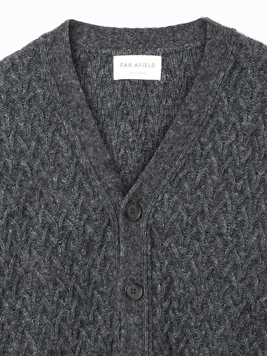 Buckley Basket-Weave Cardigan - Grey
