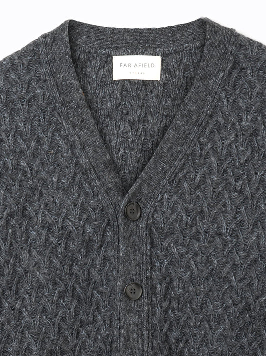 Buckley Basket-Weave Cardigan - Grey