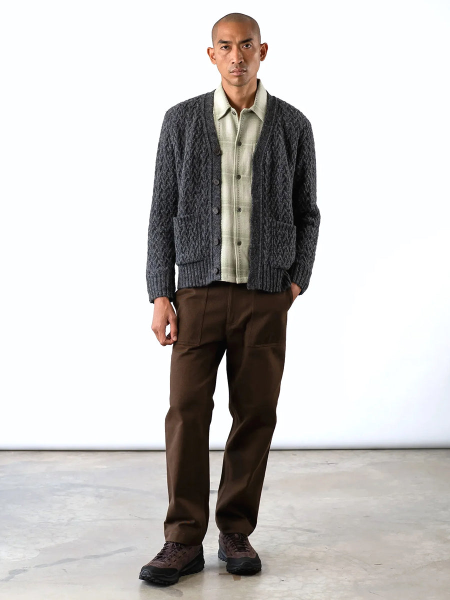 Buckley Basket-Weave Cardigan - Grey