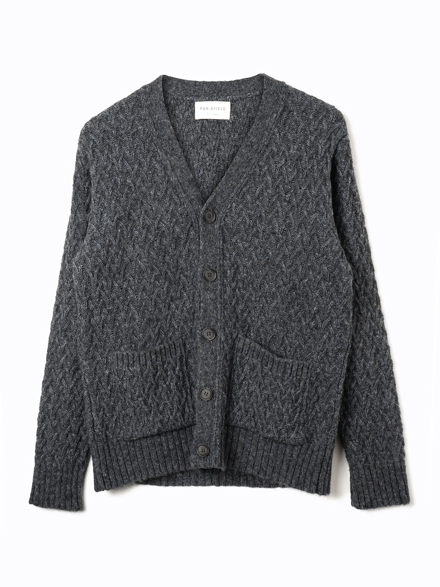 Buckley Basket-Weave Cardigan - Grey