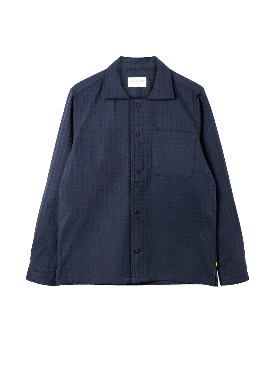 Busey Kuiche Jacquard Long Sleeve Shirt - Navy