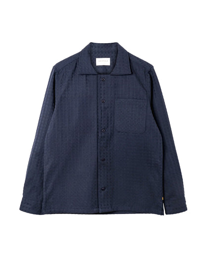 Busey Kuiche Jacquard Long Sleeve Shirt - Navy