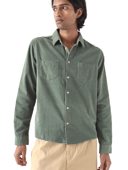 Two Pocket Corduroy Shirt - Forest Green