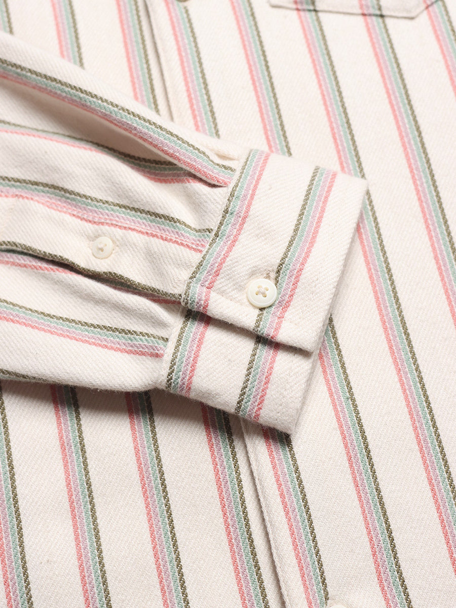 Classic Long Sleeve Shirt - White Kuki Stripe