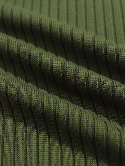 Clifford Spread-Collar Ribbed Polo - Green