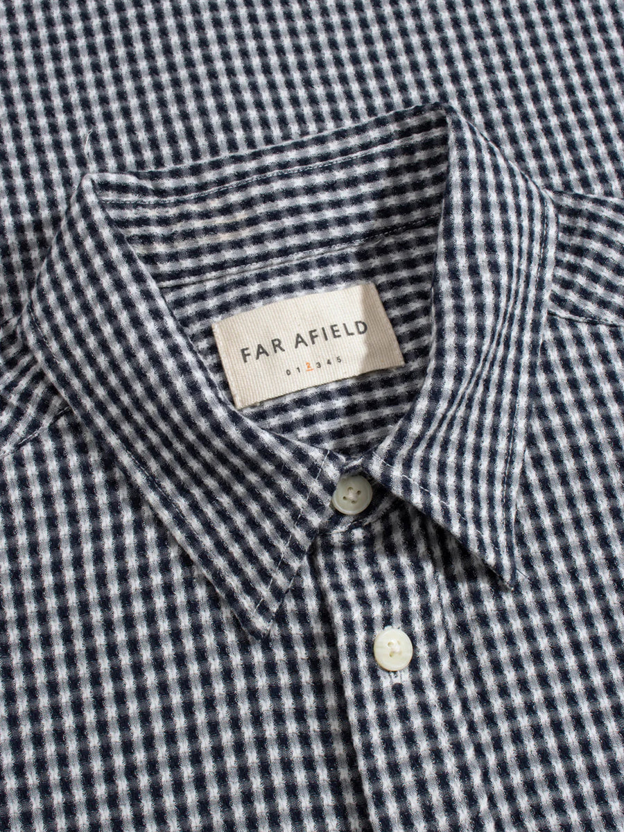 Costa Short Sleeve Shirt - Navy Gingham Check