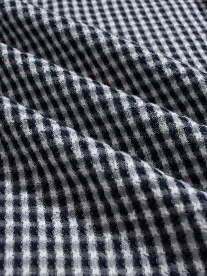 Costa Short Sleeve Shirt - Navy Gingham Check
