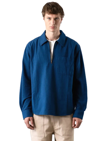 Day Half-Zip Shirt - Blue Mandala Stripe