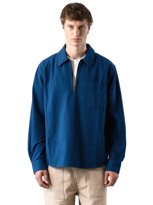 Day Half-Zip Shirt - Blue Mandala Stripe