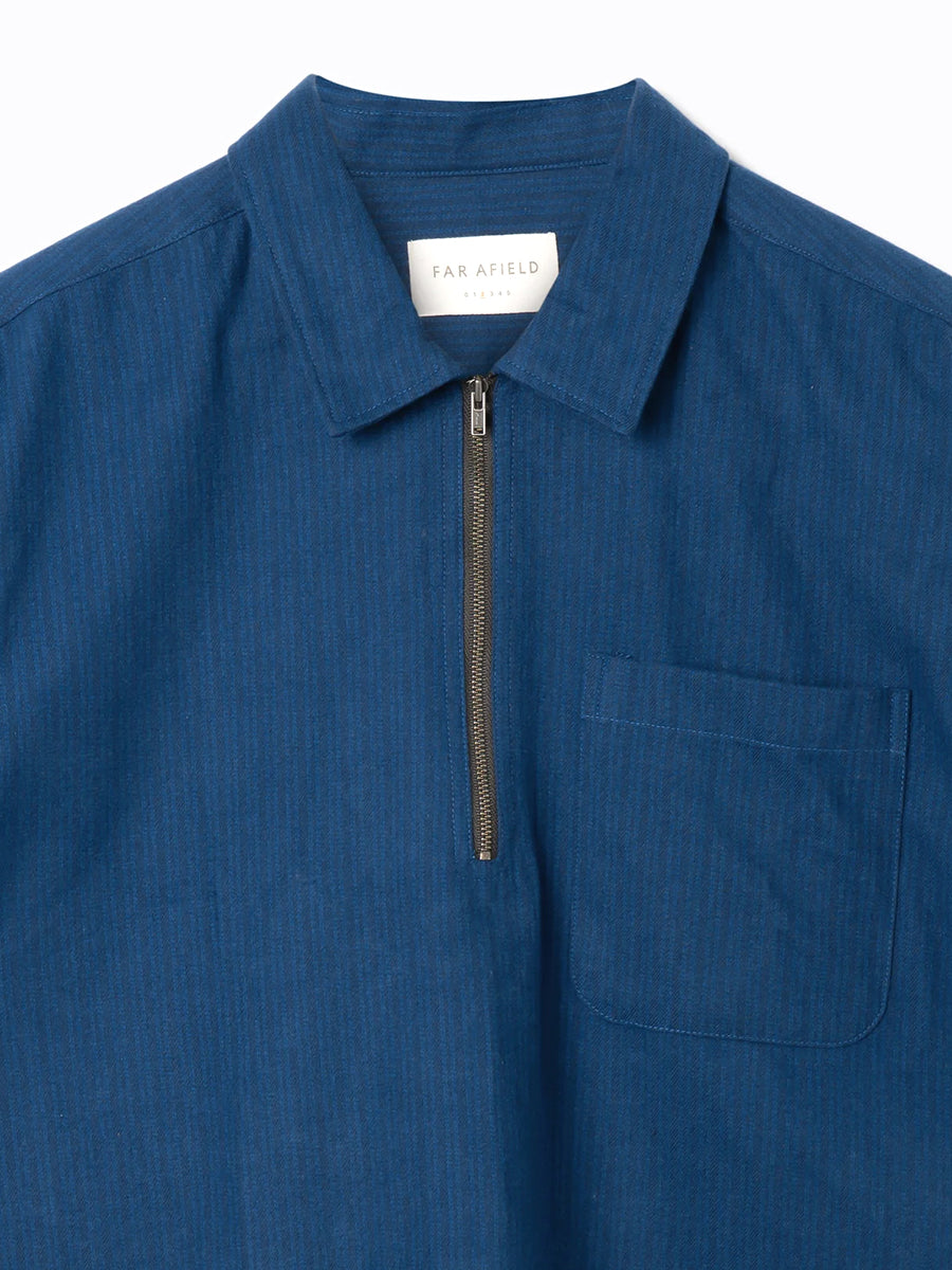 Day Half-Zip Shirt - Blue Mandala Stripe
