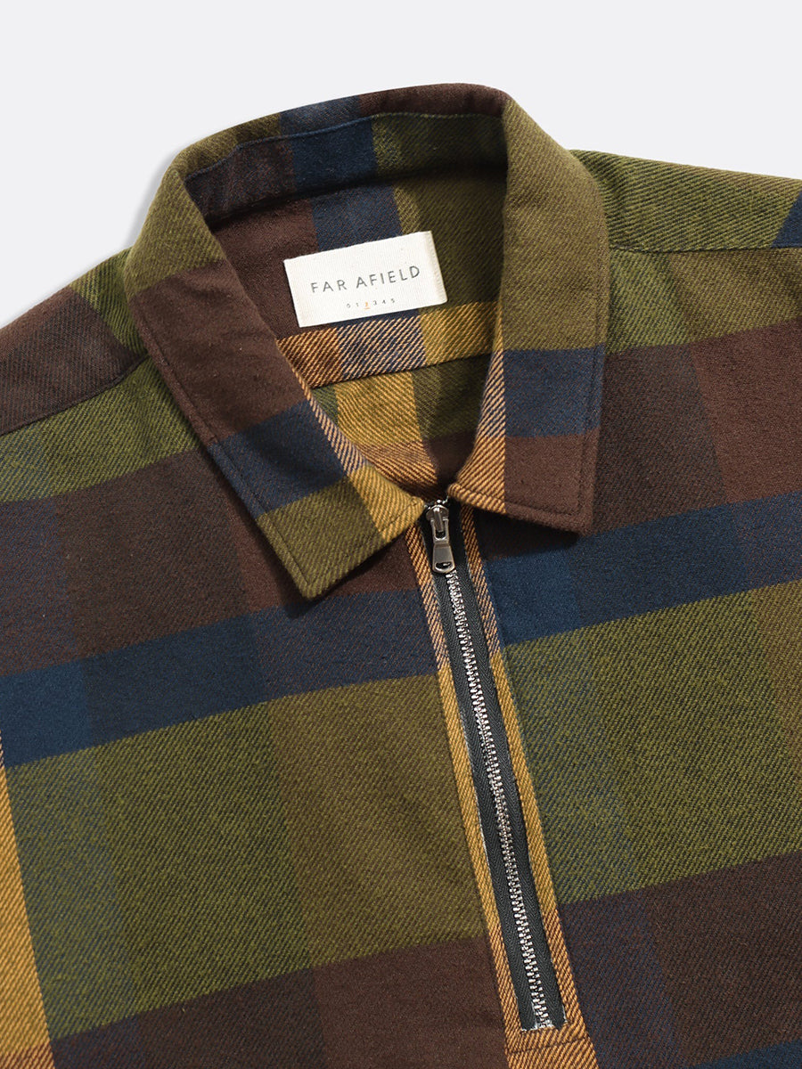 Day Half-Zip Shirt - Green Multi Check
