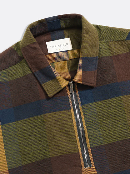 Day Half-Zip Shirt - Green Multi Check