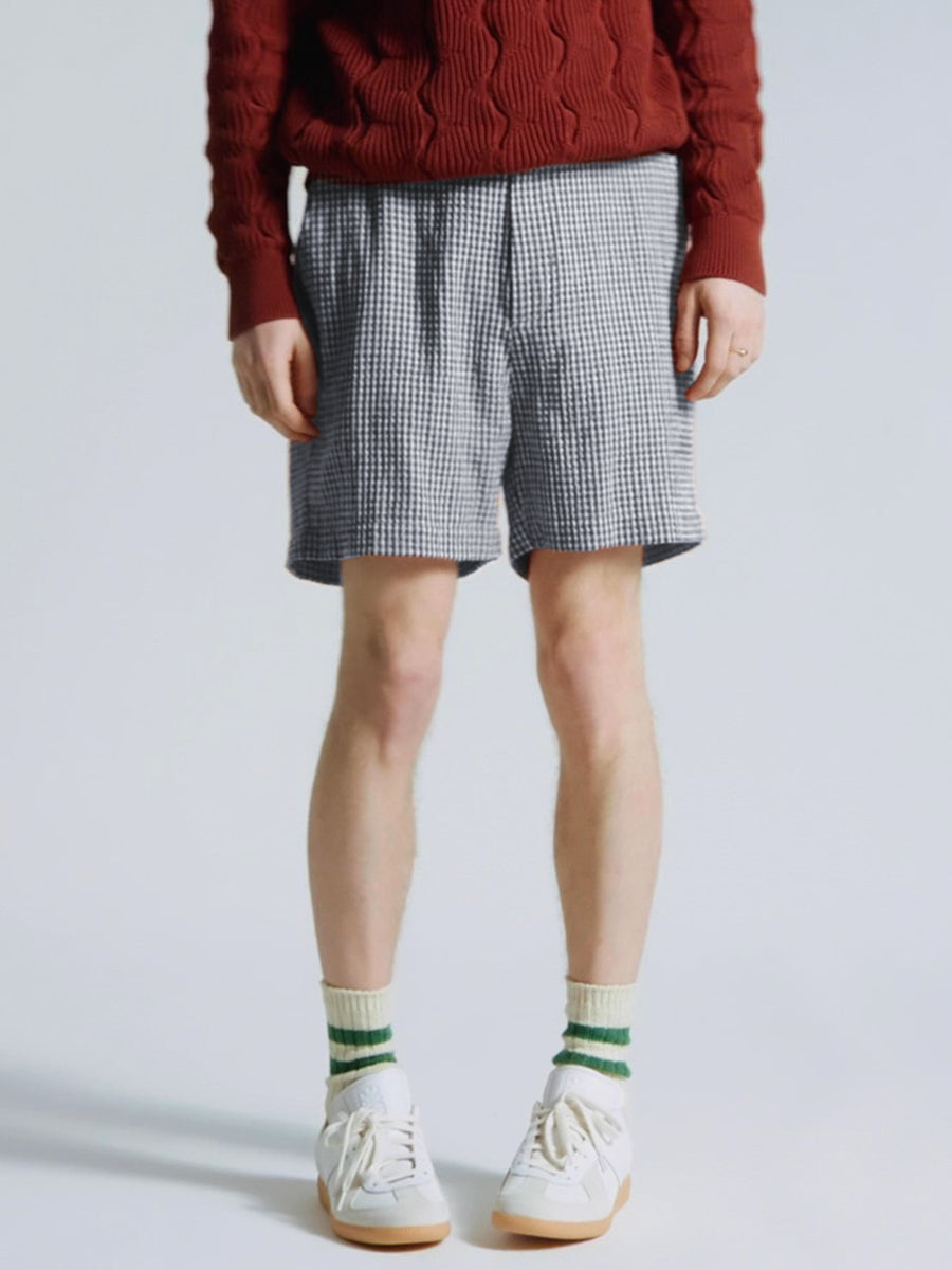 Dekk Shorts - Navy Gingham Check