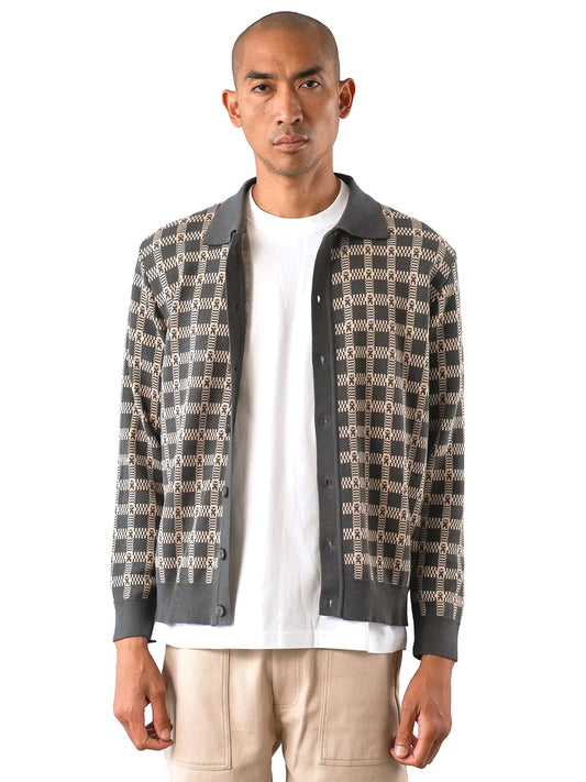 Dhaka Check Knit Shirt - Grey