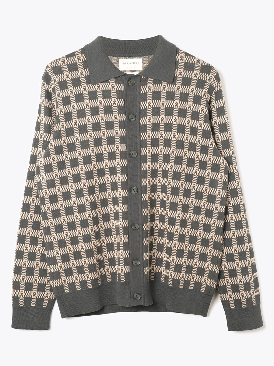 Dhaka Check Knit Shirt - Grey