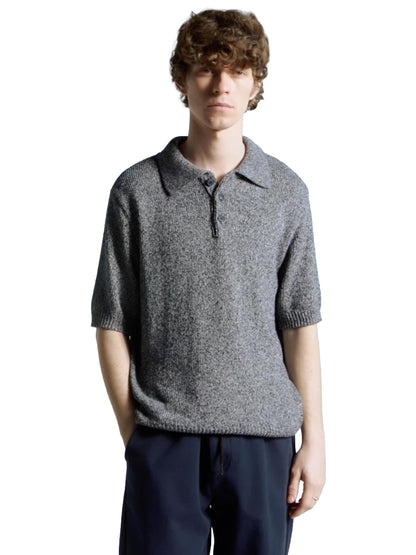 Kier Knit Short Sleeve Polo - Blue & White