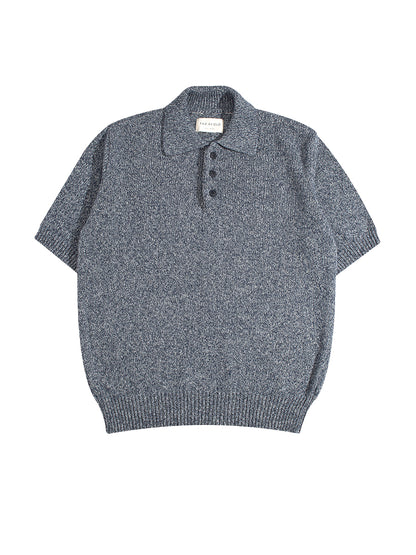 Kier Knit Short Sleeve Polo - Blue & White