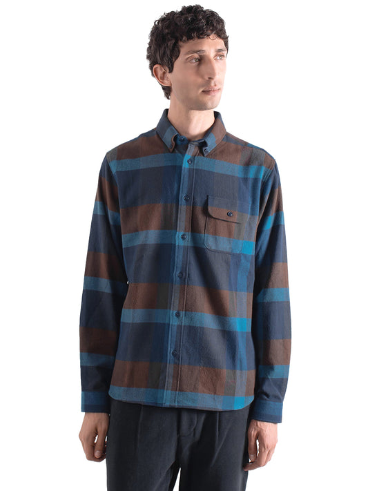 Larry Long Sleeve Shirt - Blue Multi Check