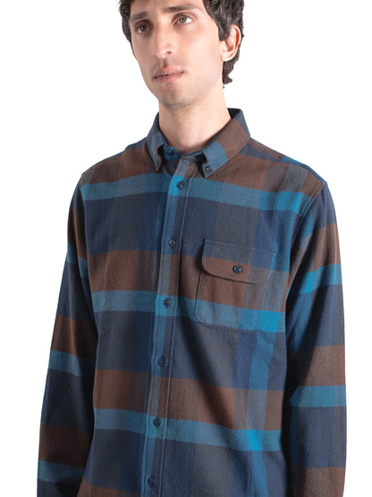 Larry Long Sleeve Shirt - Blue Multi Check