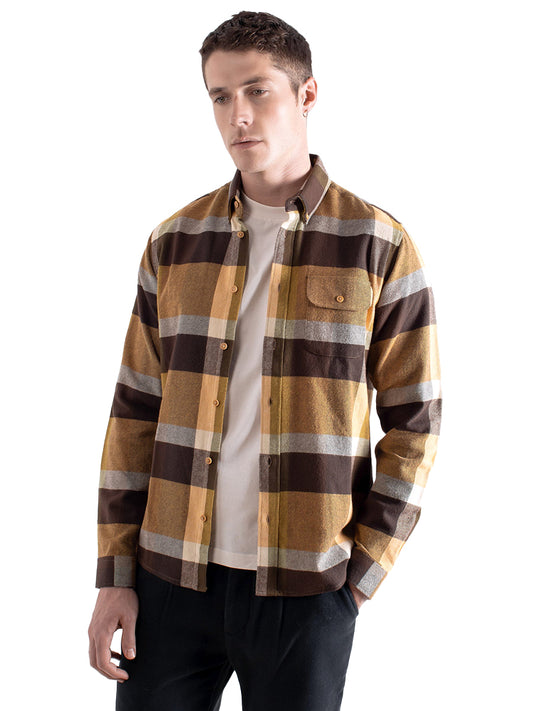 Larry Long Sleeve Shirt - Yellow Multi Check