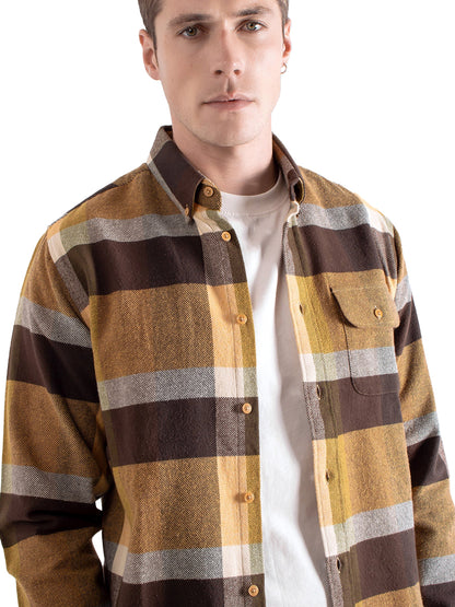 Larry Long Sleeve Shirt - Yellow Multi Check