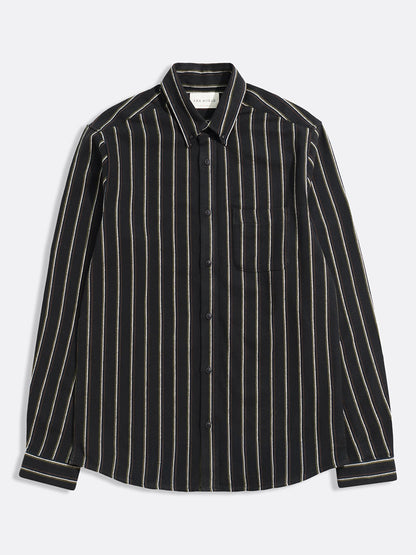 Mod Brushed Button Down - Grey Kuki Stripe