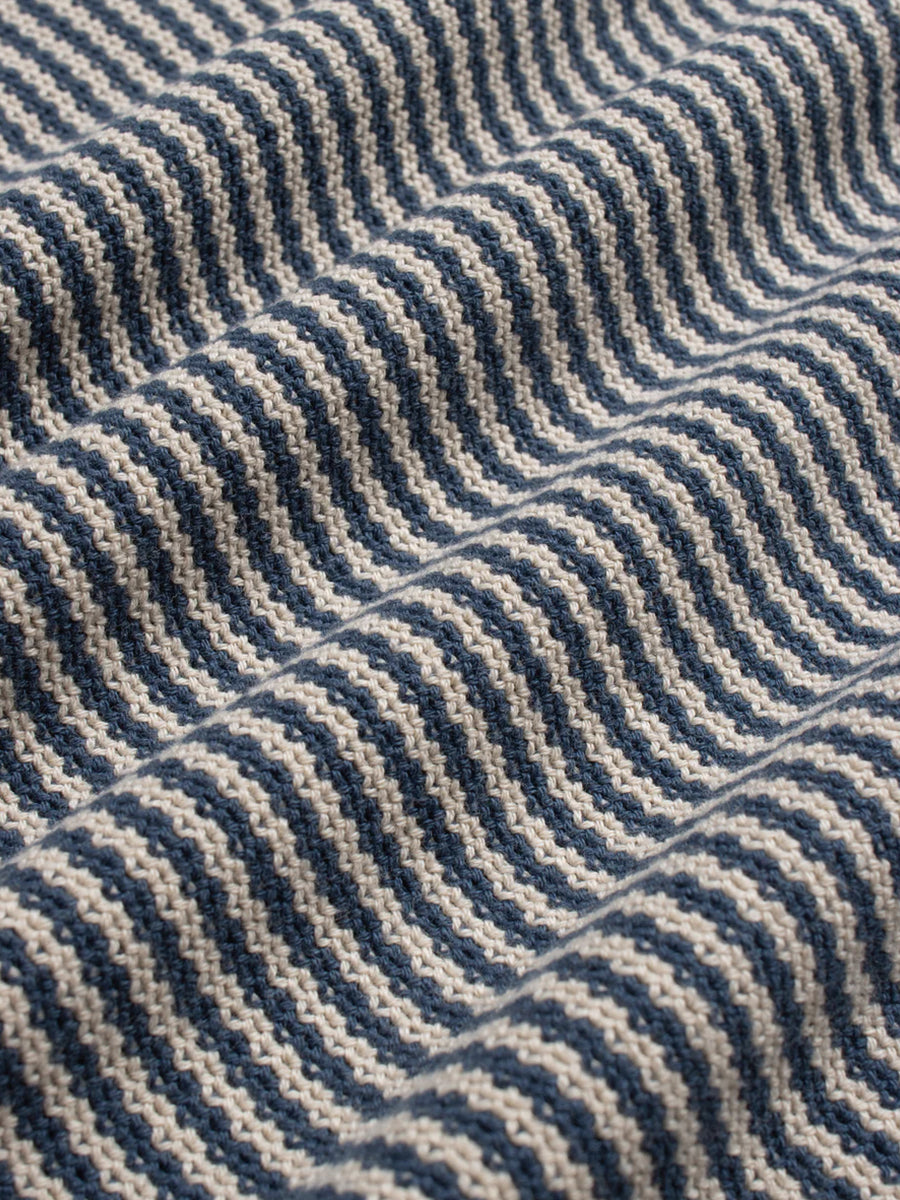 Newport Short Sleeve Knit - Blue & Sand Stripe