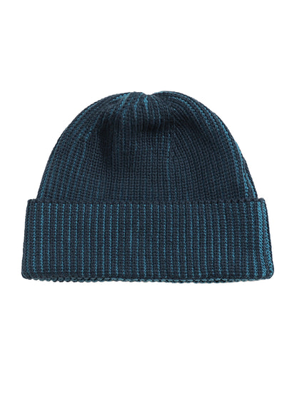 Ribbed Knit Beanie - Navy & Blue