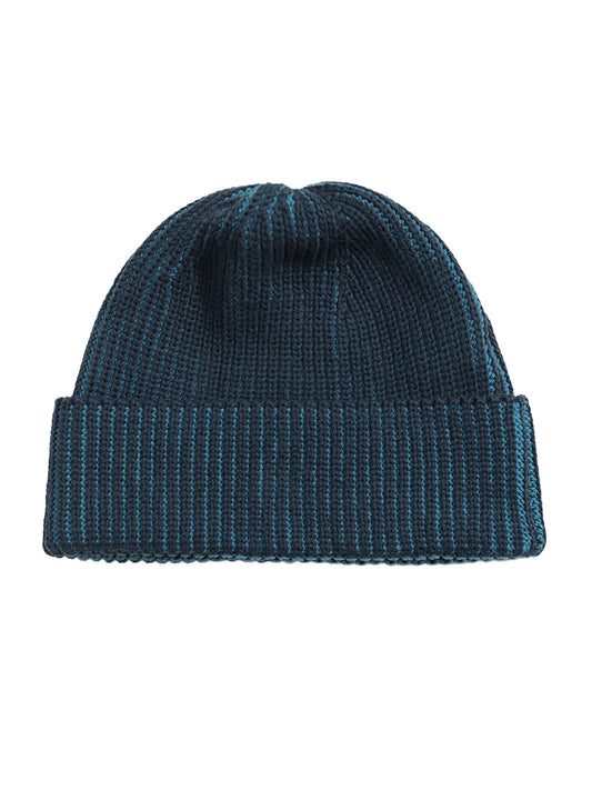Ribbed Knit Beanie - Navy & Blue