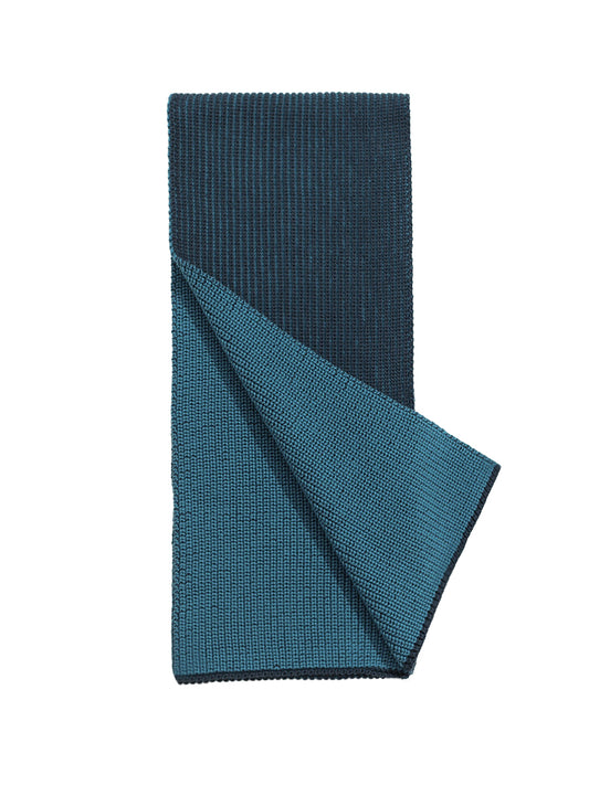 Ribbed Knit Scarf - Navy & Blue