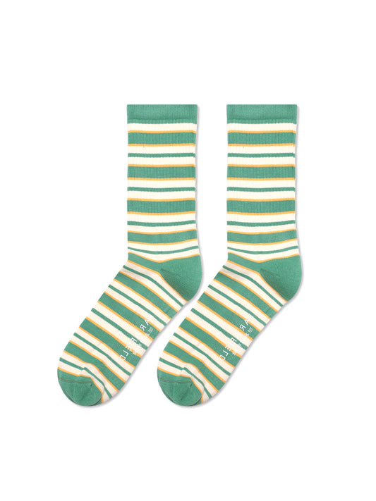 Ribbed Stripe Socks - Frosty Green