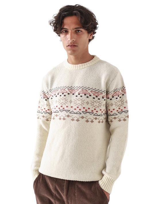 Uichi Fair Isle Sweater - Snow White