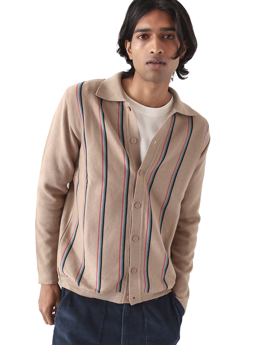 Zigged Cardigan - Kuki Stripe