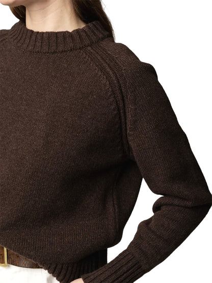 Anvon Crewneck Raglan Sweater - Coffee