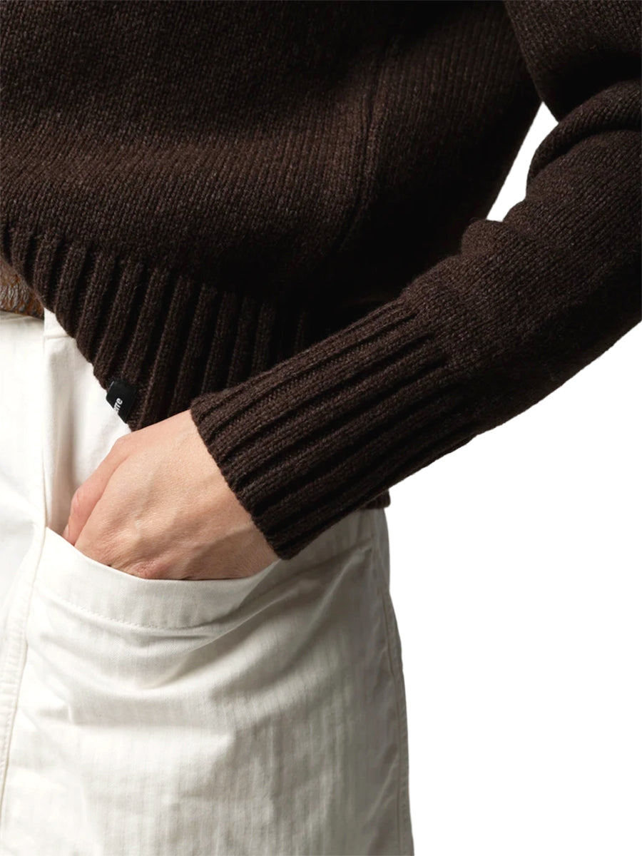 Anvon Crewneck Raglan Sweater - Coffee