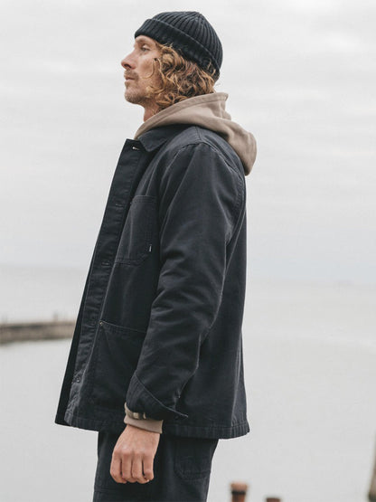 Basset Flannel Lined Chore Jacket - Black