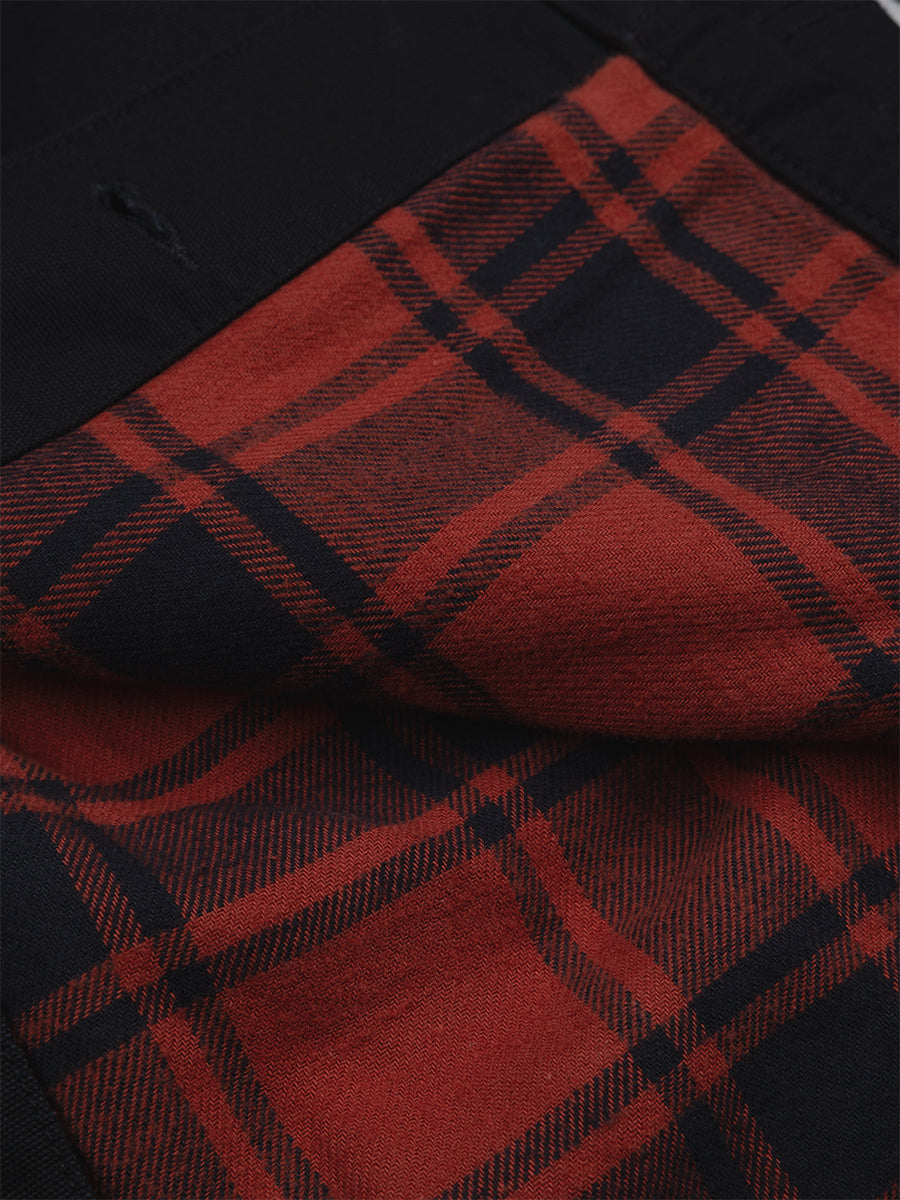 Basset Flannel Lined Chore Jacket - Black & Red Oxide