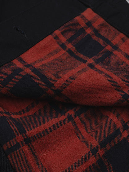 Basset Flannel Lined Chore Jacket - Black & Red Oxide