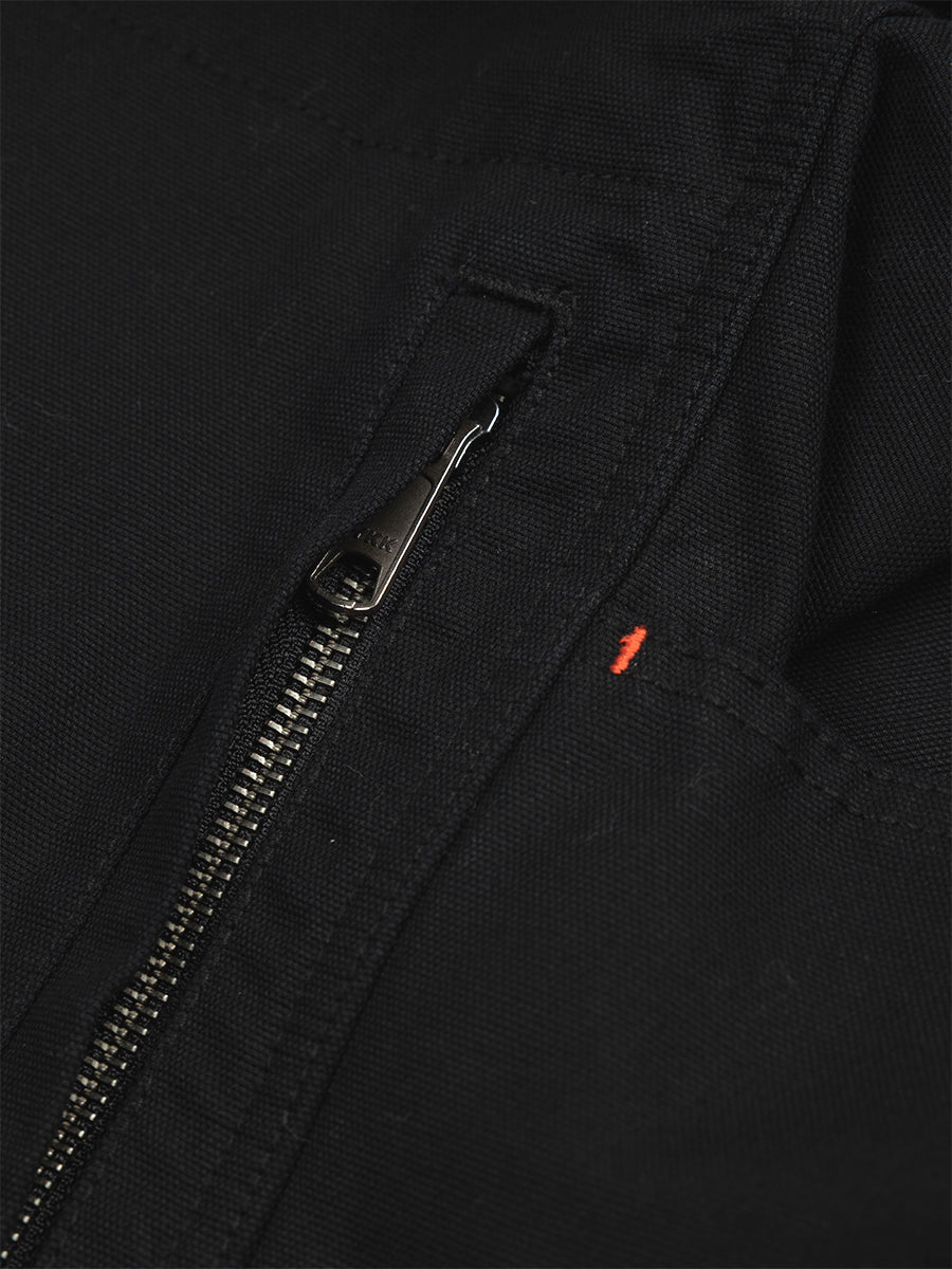 Basset Flannel Lined Chore Jacket - Black & Red Oxide