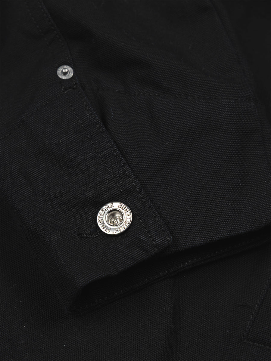 Basset Flannel Lined Chore Jacket - Black & Red Oxide