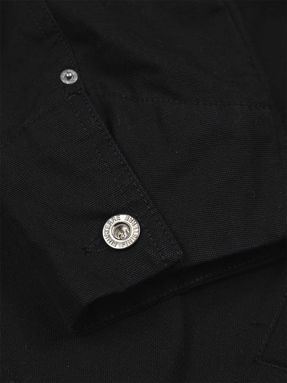 Basset Flannel Lined Chore Jacket - Black & Red Oxide