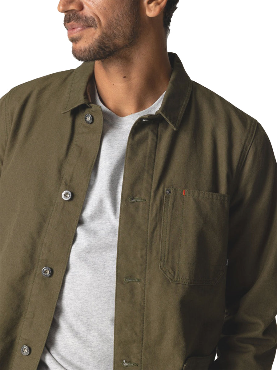 Basset Flannel Lined Chore Jacket - Olive